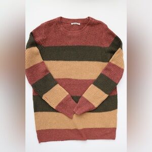 NWOT- Pink Clover Striped Sweater, Size XL